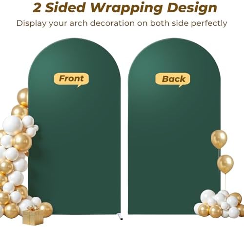 6 ft Arch Backdrop Cover Hunter Green - Double-Sided Spandex Arch Covers Stretchy Backdrop for Balloon Arches Birthday Party Baby Shower Banquet Wedding Photo Background - Image 3