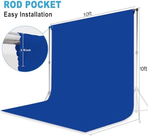 Royal Blue Photography Backdrop for Photoshoot, Fabric, 10x10 FT - Image 2