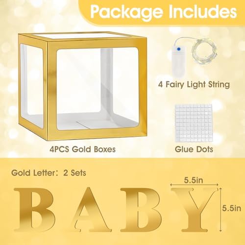 Ledido Baby Boxes with Letters & Fairy Lights for Baby Shower Decorations - Image 4