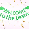 Pre-Strung Glitter Welcome to the Team Banner Welcome Banner Welcome Decorations for Office New Hire Events Corporate Onboarding & Team Building Parties (Green) by Unknown
