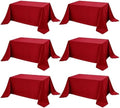 6-Pack Red Tablecloths for Rectangle Tables, 90 x 132 Inches by DailySet
