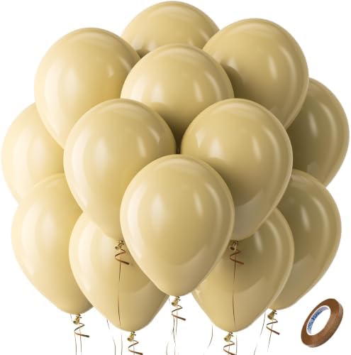 Bezente Tan Latex Boho Neutral Party Balloons 100 Pack 12 inch by Bezente