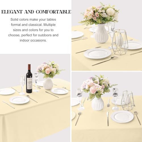 4 Pack Rectangle Tablecloth for 6 Foot Tables Washable Polyester Table Cover for Wedding Dining Table Parties Banquet（60x102 Champagne） - Image 3