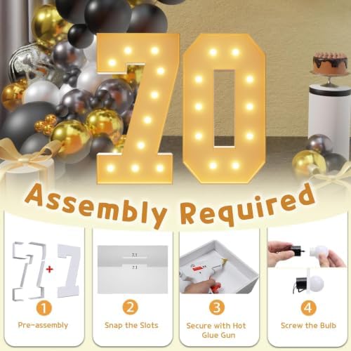 imprsv 70 Marquee Numbers, 4FT Light Up Numbers for 70th Birthday Decor - Image 3