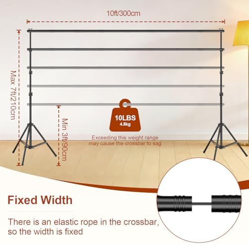 Backdrop Stand Kit 10x7ft(WxH) for Party Photography Weddings - Image 3