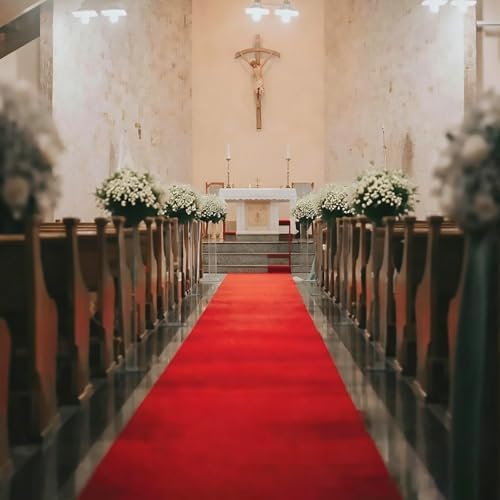 Red Carpet Runner for Party Aisle Runner for Wedding Ceremony, Event Runway Rug for Prom Nights, Awards, Proposal, Step and Party Decorations, 6mm Thick (Red-3′×15′) - Image 7