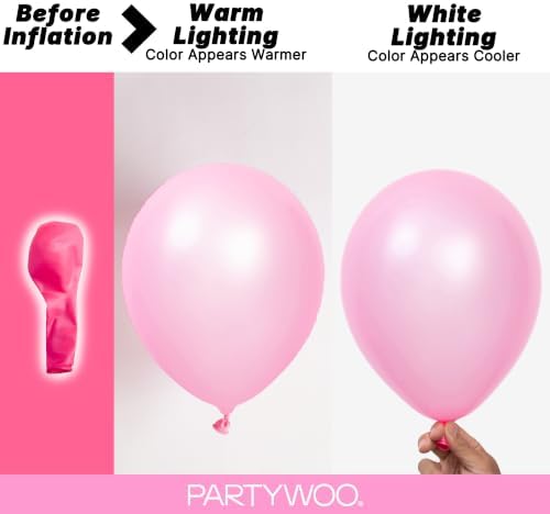 PartyWoo Pearl Pink Balloons 140pcs Light Pastel Baby Pink Different Sizes - Image 3
