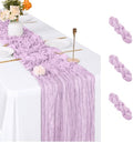 3 Pack Lavender Cheesecloth Table Runner, 17 x 108 inch, Semi Sheer Boho Cheese Cloth Fabric Table Runner Bulk for Wedding, Birthday, Party, Holiday, Home Decor (Lavender) by ACSUIT