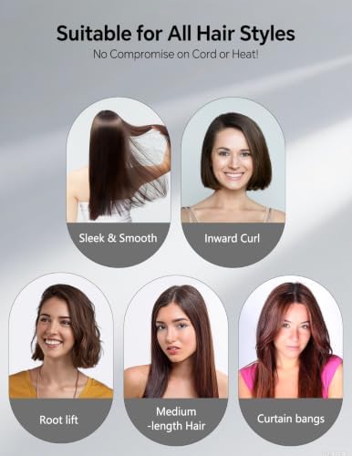 LANDOT Ceramic mini Hair Straightening Brush - Dual Voltage Hot Comb Travel - Image 5
