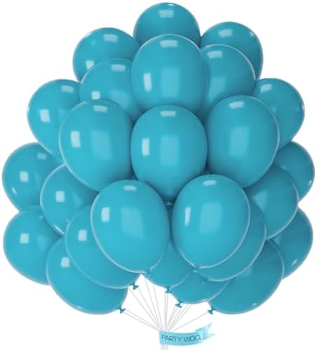 PartyWoo Dark Teal Balloons 50pcs Turquoise Aqua Blue Teal Color 12 Inch by PartyWoo