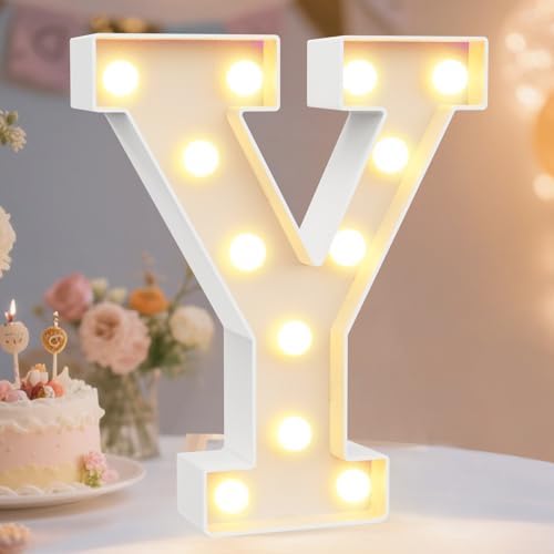 Pooqla LED Marquee Letter Lights Sign, Light Up Alphabet Letter for Home Party Wedding Decoration Y by Pooqla