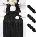 3 Pack Black Cheesecloth Table Runner 17x108 Inch Semi Sheer Boho Gauze Cheese Cloth Fabric Table Runners Table Decor for Wedding Party Baby Shower Birthday Home Decor Garden Farmhouse by Unknown