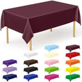 QZYL 12 PCS Wine Plastic Tablecloths, 54 in x 108 in Dinner Table Cloths, Rectangle Table Cover for Birthday Party Family Gathering Wedding by QZYL