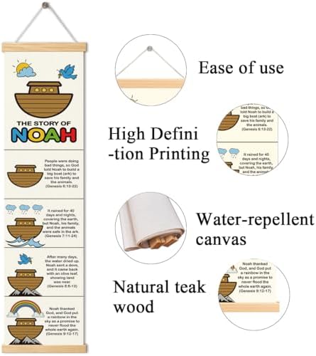 Noah's Ark Banner, Church Banner, Christian Rustic Hanging Door Flag, Farmhouse Decorations Outdoor Indoor, Church Activity Decor, Bible Lesson, Scripture and Words Decorations - Image 2