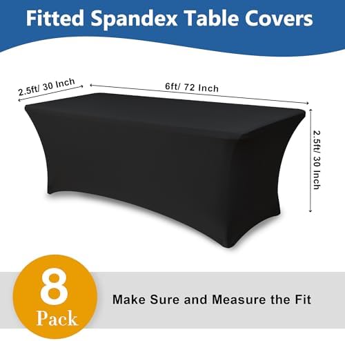 Spandex Table Cloths for 6 foot Rectangle Tables-Fitted Stretch Table Cover - Image 4