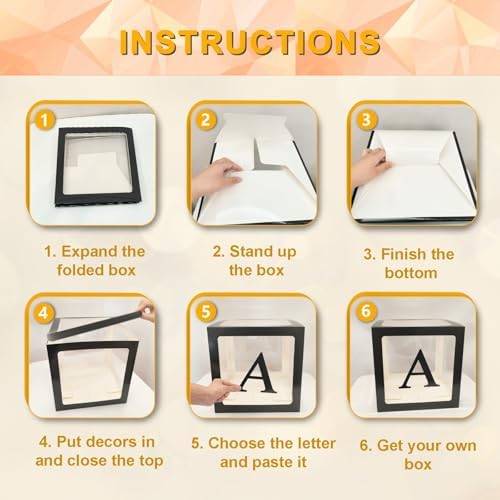 Ledido Transparent Balloon Boxes with 78 Letters Numbers Fairy Lights 6PCS - Image 4