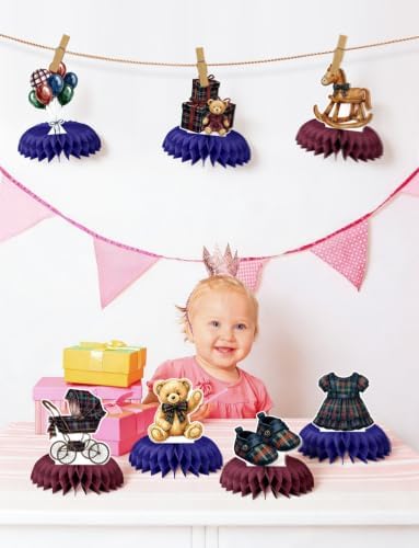Teddy Bear Baby Shower Table Decorations, Tartan Plaid Centerpieces - Image 2