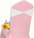 Spandex White Chair Sashes Bows 60 Pcs White Chair Sashes Elastic Chair Cover Bands Ties Without Buckle for Wedding Birthday Party Ceremoney Events Decoration by Unknown