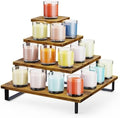 ELITEROO 4 Tier Riser Stand, Wooden Display Stands, Farmers Market Rack by ELITEROO