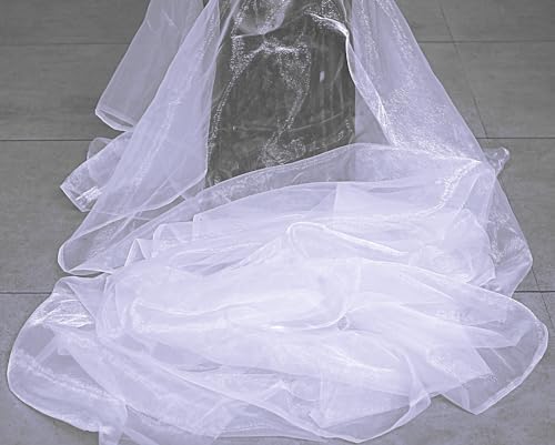 65 Yard Organza Fabric 44" Wide for Wedding Event Décor - White - Image 3
