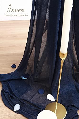 Floroom Wedding Arch Draping Fabric 2 Panels 20Ft Navy Blue Chiffon Fabric Drapes Arbor Drapery Wedding Ceremony Reception Swag Decorations - Image 5
