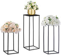 Nuptio Black Vase Plant Stand - 3 Pcs Tall Flower Vases for Wedding Birthday Party Centrepieces - Metal Column Display Table Rack Indoor Corner Flower Stand for Living Room Decor(15.7/23.6/31.5in) by Nuptio