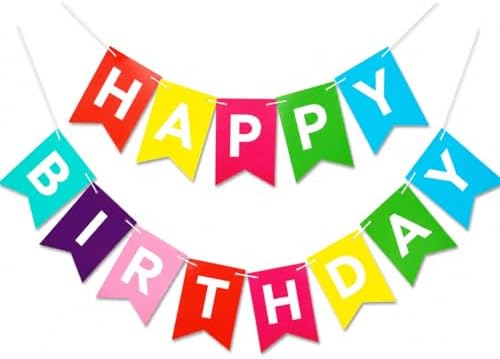 Letjolt Colorful Happy Birthday Banner Kids Party Signs 13 Pcs by Letjolt