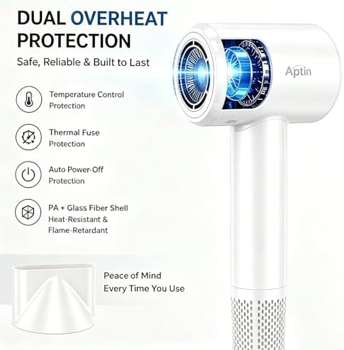 Ultra-Fast Drying High Speed Ionic Hair Dryer 110, 000 RPM, 200 Million Negative Ions for Frizz Reduction, Overheat Protection, Low Noise, Magnetic Concentrator, No Heat Damage, Lightweight - Image 4