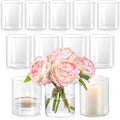 12pcs Glass Cylinder Vases for Centerpieces - 4 Inch Small Flower Vase for Wedding Decorations, Clear Glass Flower Vases Floating Candle Holder for Table Centerpiece Wedding Home Décor by TumblerHome