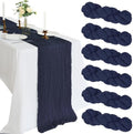 6 Pack 10Ft Navy Blue Cheesecloth Table Runner 23 x 120 Inch by CKIKU