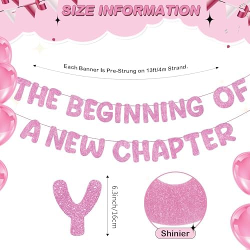 Fulmoon Pre Strung the Beginning of a New Chapter Banner, Pink - Image 2