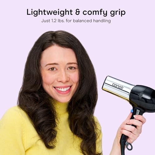 Conair Ionic Hair Dryer with Concentrator Attachment, 1875W, Full Size - Image 5