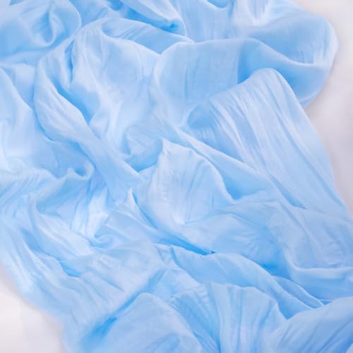 Light Blue Cheesecloth Table Runner Baby Shower Gender Reveal Decor, 2 Pack - Image 6