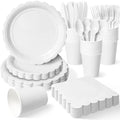 Vyntra 175 Pcs White Paper Plates and Napkins Party Supplies by PartyTablewareSupplies