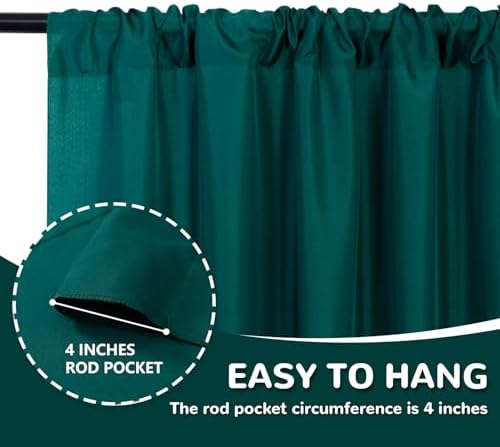 MEETSKY Green Backdrop Curtains,Party Backdrop Drapes,5ft x 7ft,2 Panels - Image 5