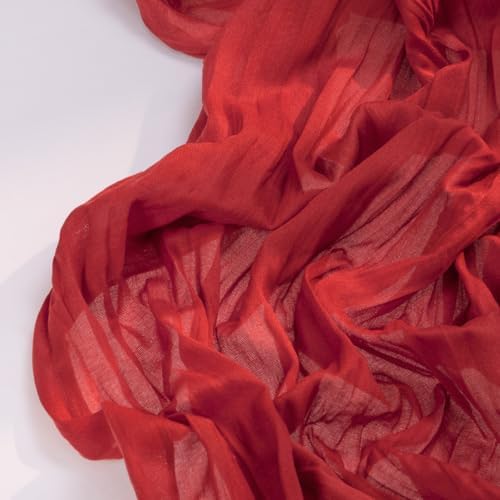 DeZerlor Red Cheesecloth Table Runners 2 Pack Christmas Party Runners - Image 5