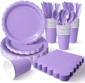 Vyntra 175 Pcs Lavender Paper Plates and Napkins Party Supplies by PartyTablewareSupplies