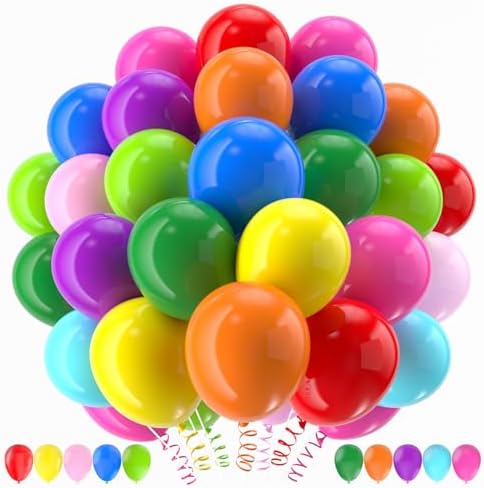 160 Pack Latex Balloons 12 Inch Rainbow Balloons 10 Kinds Colors Multicolor Bulk Balloons for Birthday Baby Shower Wedding Family Party by PAXILE