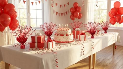 4 Pack Christmas Centerpieces for Tables Red - Image 4