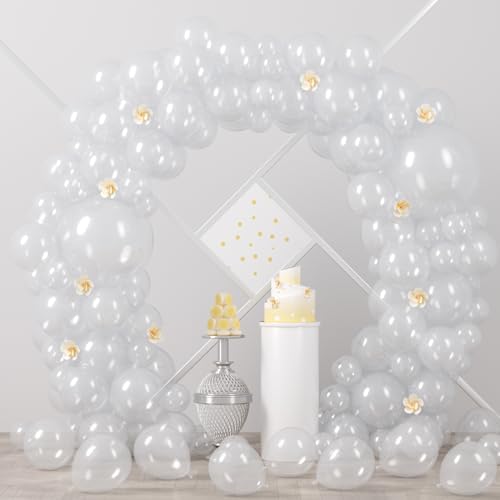 Voircoloria 90pcs Clear Balloons Garland Arch Kit, 18 12 10 5 Inch by Voircoloria