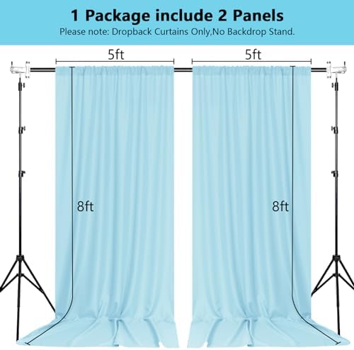 MEETSKY Blue Backdrop Curtains,Birthday Backdrop Drapes,5ft x 8ft,2 Panels - Image 2