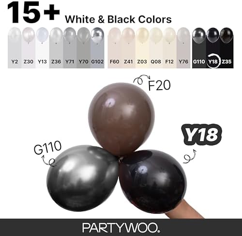 PartyWoo Black Balloons 140pcs Different Sizes of 18 12 10 5 Inch - Image 4