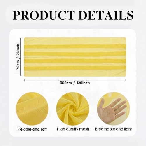 Artoid Mode 3Pcs Yellow Gauze Table Runner 28x120Inch, Seasonal Sheer Kitchen Dining Holiday Wedding Birthday Baby Shower Table Decor for Home Party - Image 5