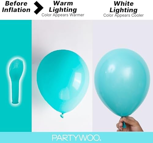 PartyWoo Teal Balloons 140pcs Turquoise Dark Teal Different Sizes - Image 3