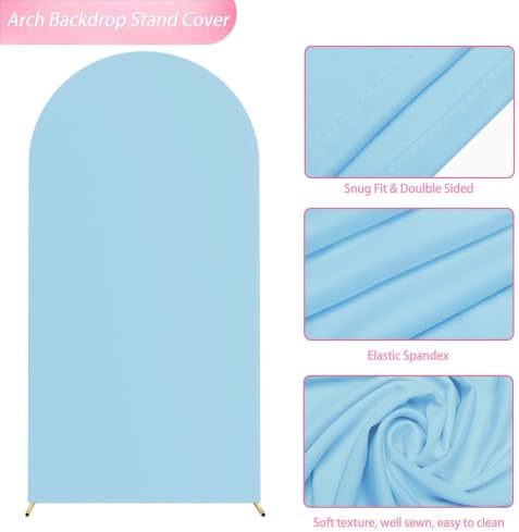 Wokceer 6.6FT Arch Backdrop Stand and Cover Set,Arch with Dusty Blue Cover - Image 7