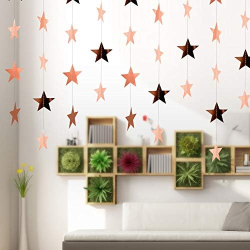Patelai 130 ft Star Garland Banner Decor,Rose Gold - Image 4