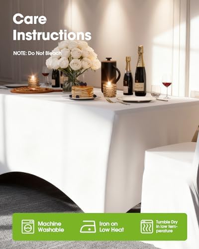 Pureegg Spandex Tablecloth 6ft 12 Pack White - Image 4