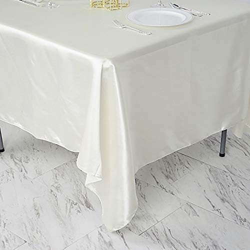 Balsa Circle 10 pcs 72x72 inch Ivory Square Tablecloth Satin Fabric Overlays Linens | Table Cloths Cover for Wedding Party Banquet Reception Events Decoration Kitchen Dining Events Kitchen Dining - Image 2