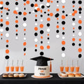 46Ft Orange Black Circle Dot Garland Black Orange and White Polka Dot Hanging Paper Streamer for Birthday Wedding Bridal Shower Fall Autumn Halloween Thanksgiving Party Decorations Supplies by pinkblume