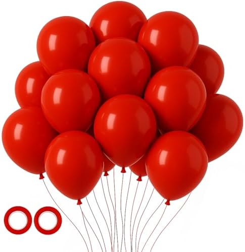 Voircoloria 105pcs Ruby Red Party Latex Balloons, 12inch by Voircoloria